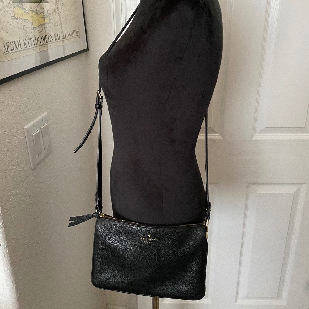 Kate‎ Spade New York Black Pebbled Leather Crossbody Bag – Classic
